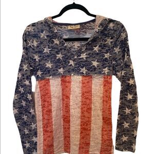 US VINTAGE USA printed hoodie semi sheer
